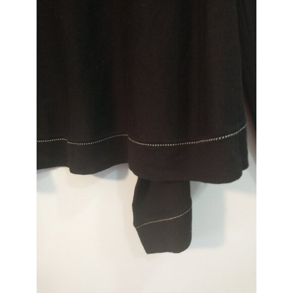 CAbi Winsome Open Front Cardigan Sweater Black Long Sleeve Cotton Blend - XL - Picture 7 of 9
